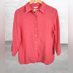 Talbots Irish Linen 3/4 sleeve Button-Down Shirt. Size 10